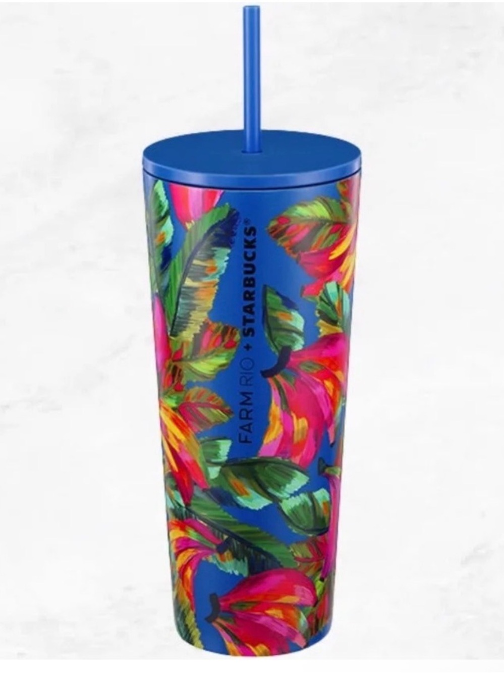 Farm Rio x Starbucks Blue Floral Travel Tumbler